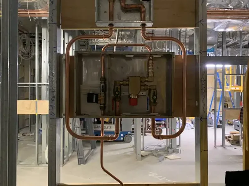Commercial wall plumbing rough-in