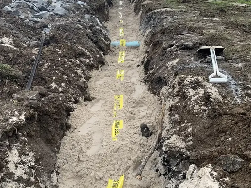 Gas main pipe laying