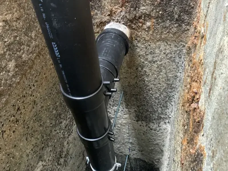 HDPE drain pipe in trench